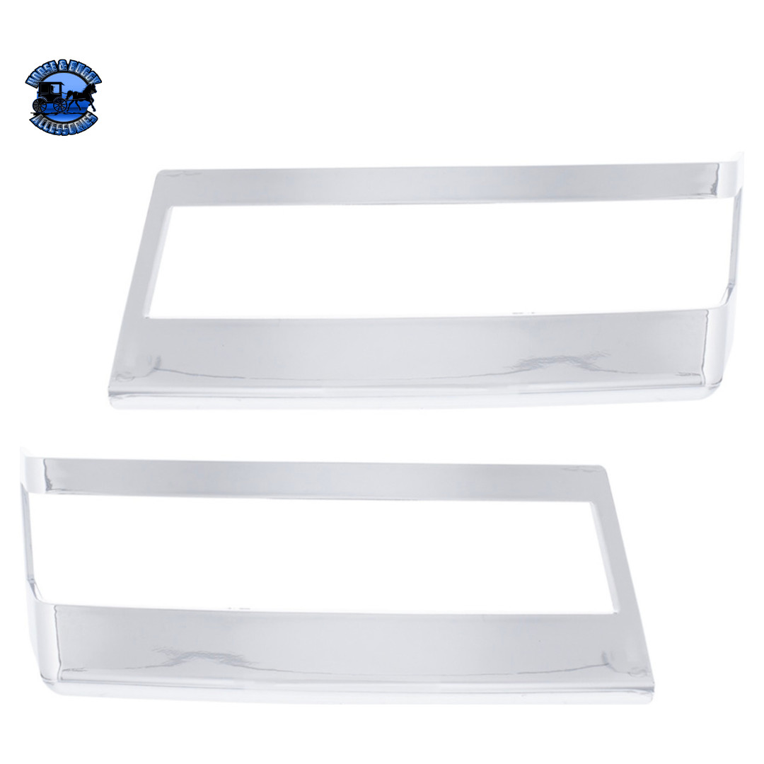 CHROME PLASTIC TURN SIGNAL BEZELS FOR 2018-2024 FREIGHTLINER CASCADIA (PAIR) #42