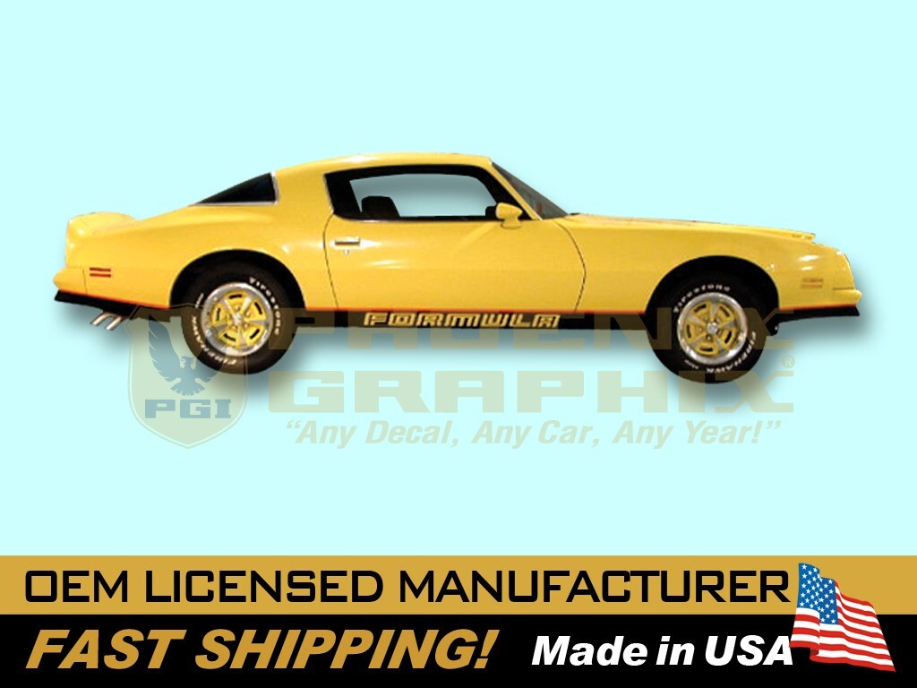 1976 1977 1978 Pontiac Firebird Formula (2-Tone Vehicle) W50 Decals Stripes Kit