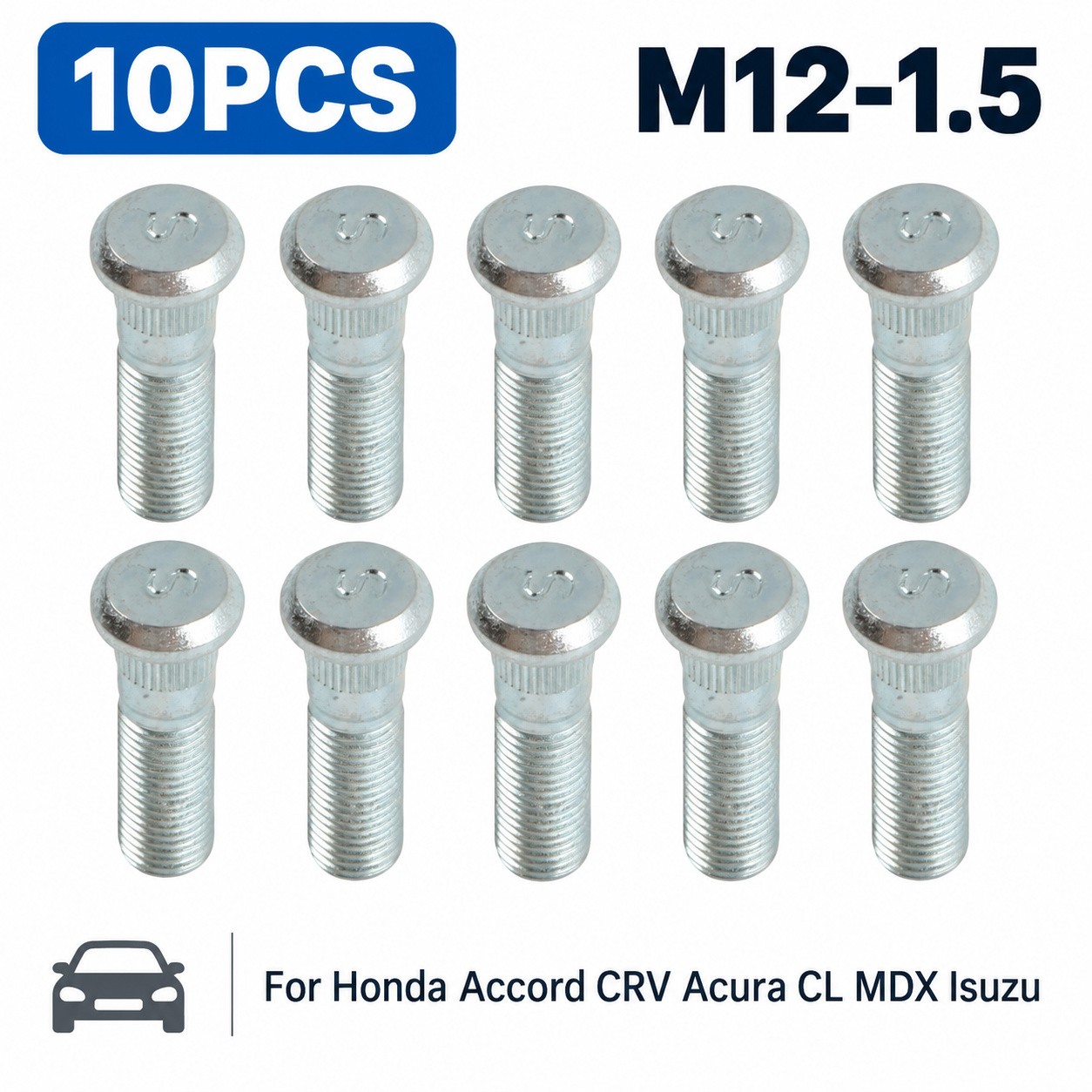 10x M12-1.5 Front or Rear Wheel Lug Stud for Honda Accord CRV Acura CL MDX Isuzu