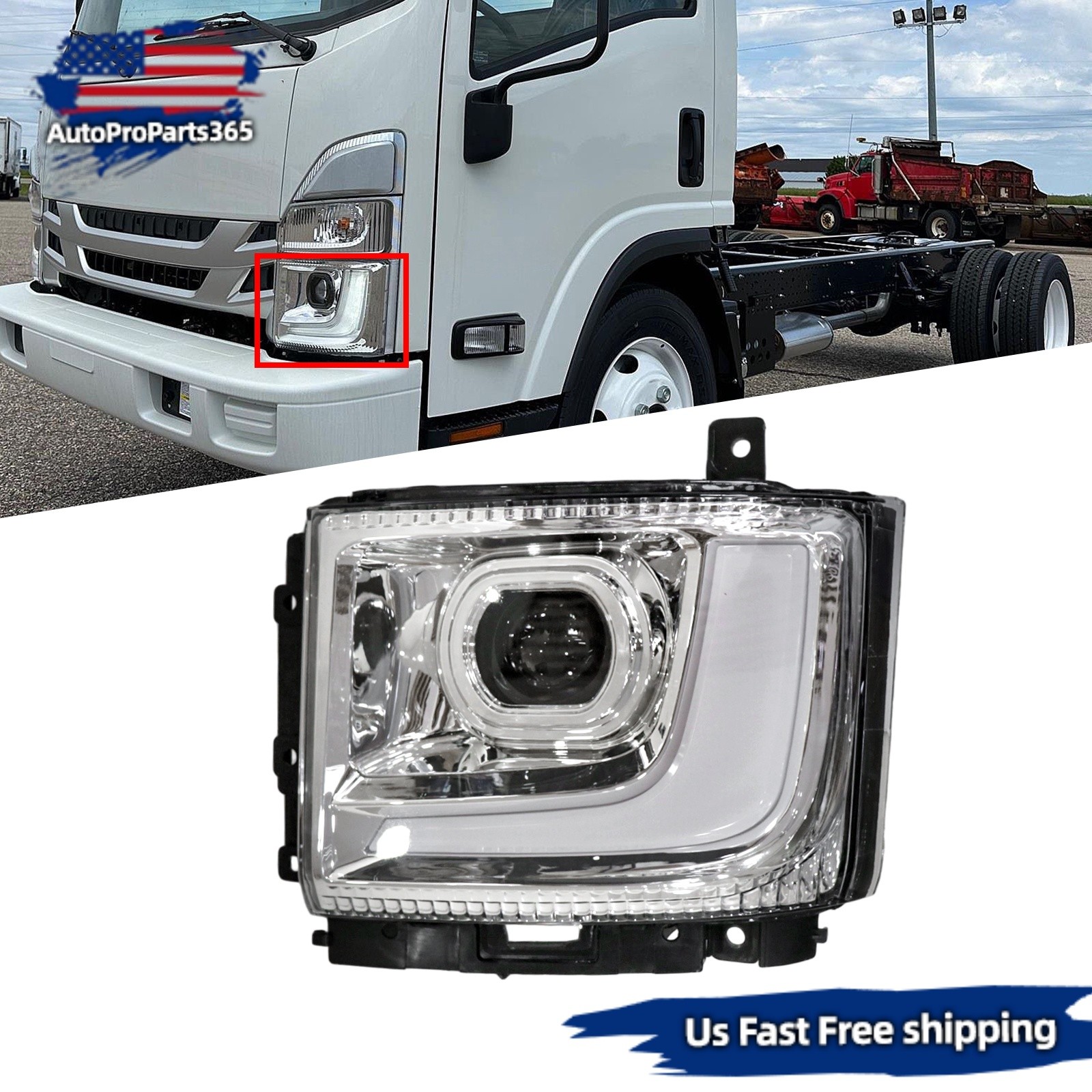 HeadLight LH For ISUZU NPR-HD NQR NRR Headlamp 2023-2024 Left Driver Side