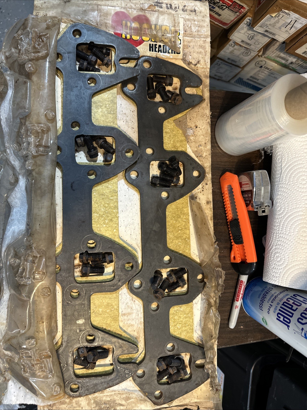 VINTAGE HOOKER HEADER PAIR  Header Flanges For Ford 427/428 FE