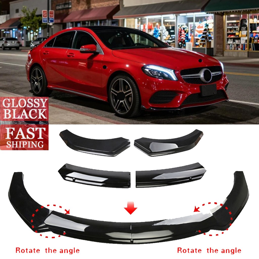 For Mercedes Benz W213 C238 Glossy Black Front Bumper Splitter Spoiler Lip Body