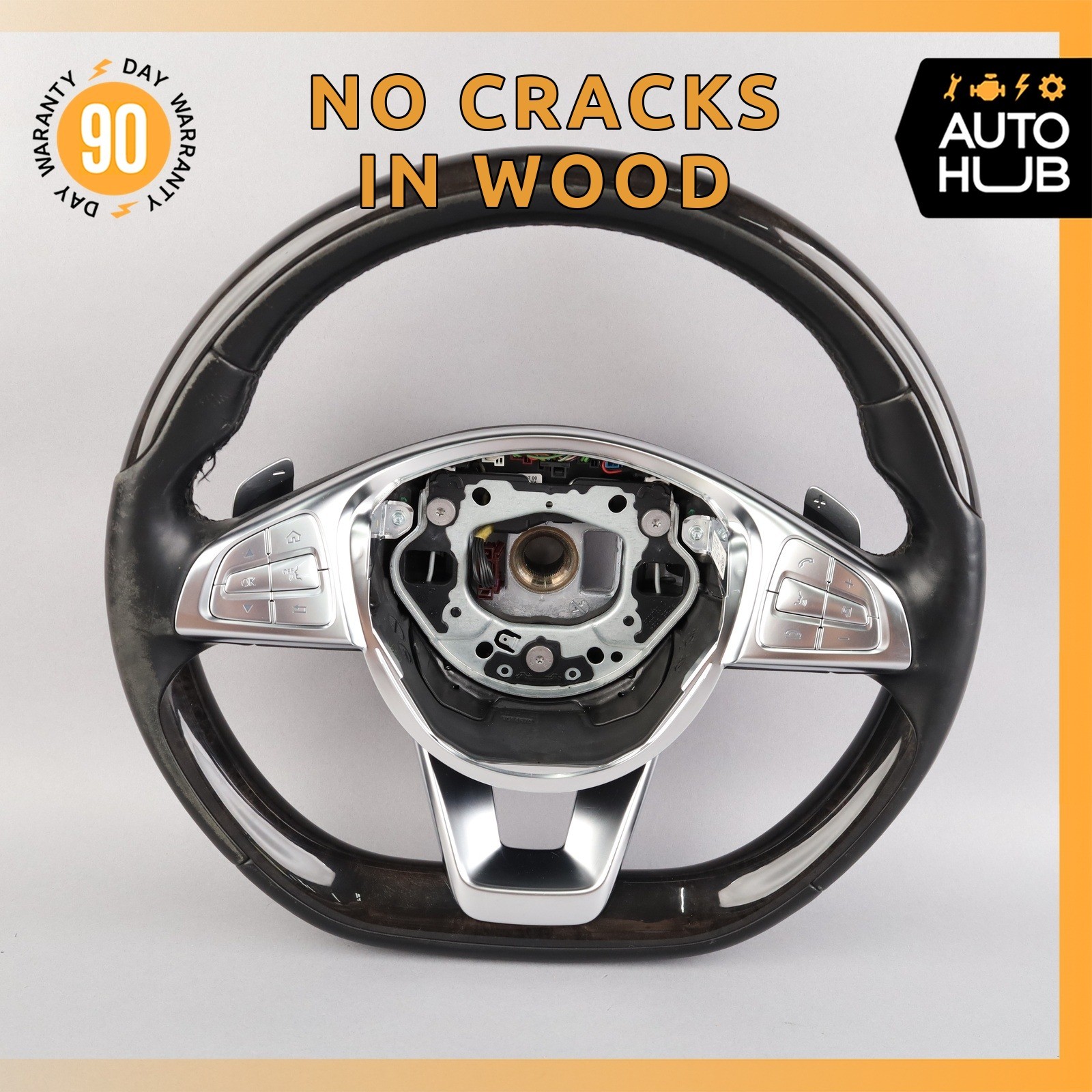 14-17 Mercedes W217 S550 S600 Steering Wheel Flat Bottom Wood Black OEM 14-17 Mercedes W217 S550 S600 Steering Wheel Flat Bottom Wood Black OEM