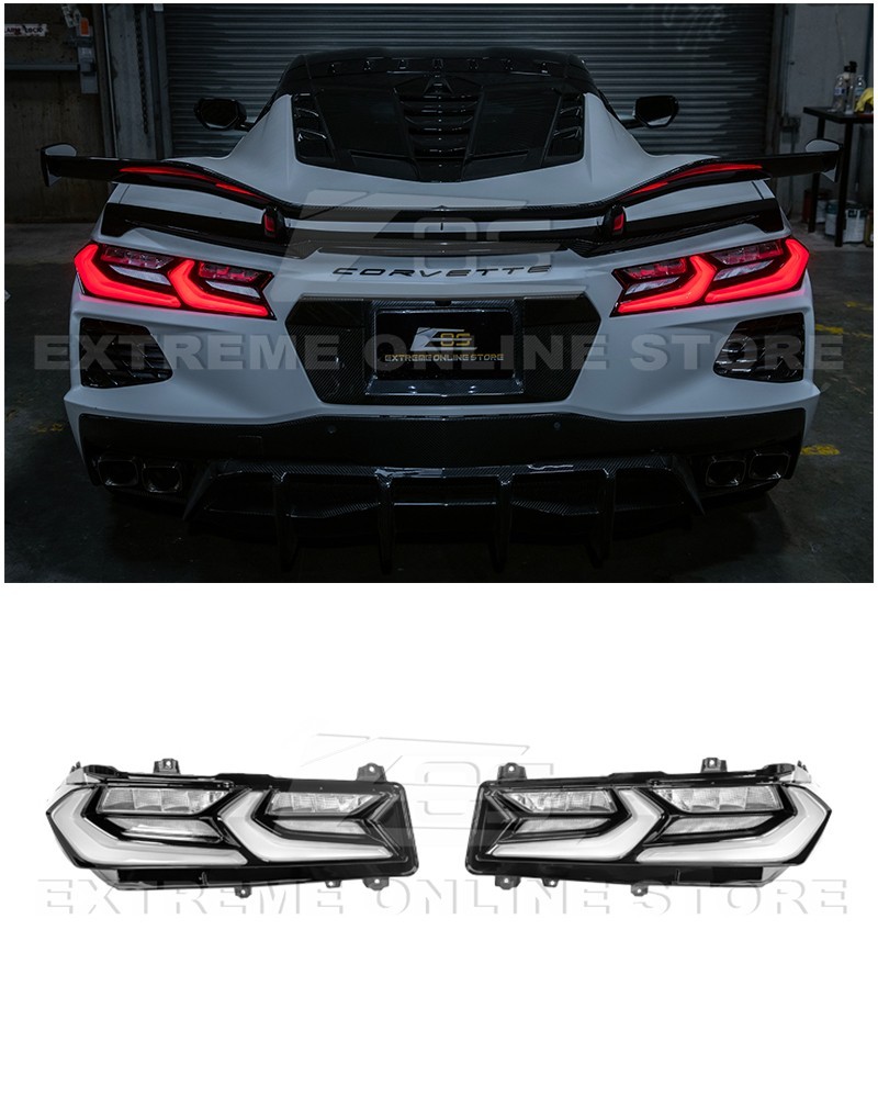 For 20-Up Corvette C8 | Euro Style Sequential Signal LED Rear Clear Taillight