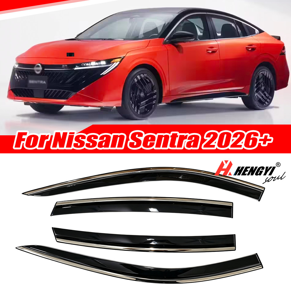4pcs Smoke Tinted Black Trims Window Visors Rain Guards For Nissan Sentra 2026+