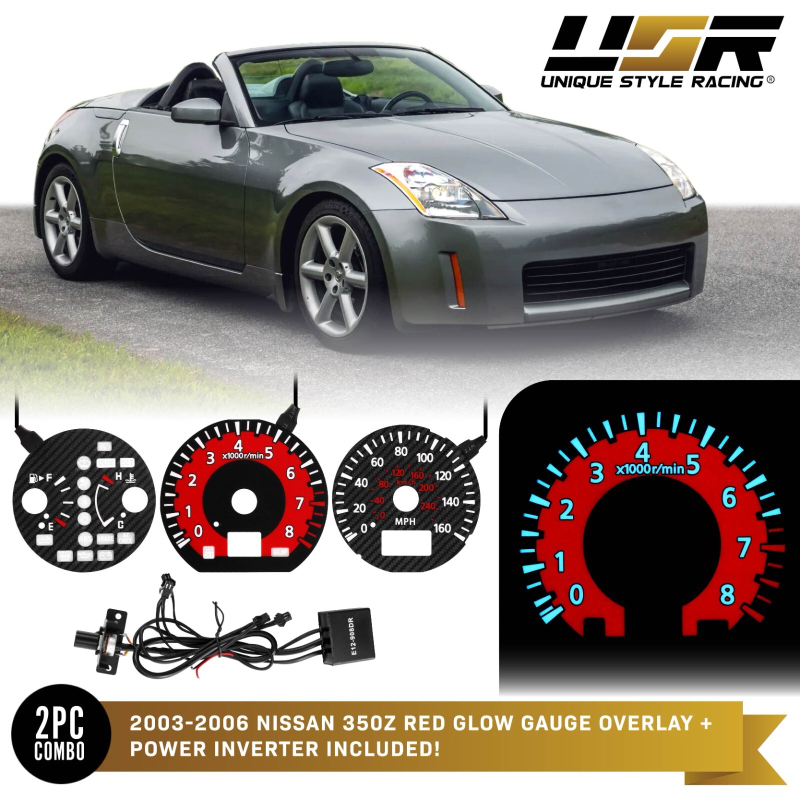 Nismo GTR Style Red Glow Gauge Carbon Fiber Face For 03-06 Nissan 350Z Z33 Z Nismo GTR Style Red Glow Gauge Carbon Fiber Face For 03-06 Nissan 350Z Z33 Z