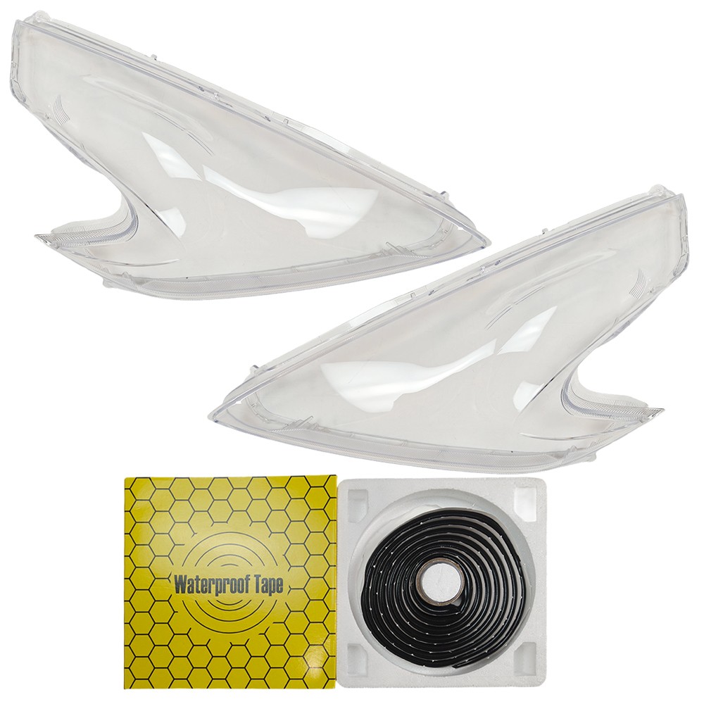 A Pair Left & Right Front Headlight Lens Cover +Glue For Nissan 370Z 2009-2021