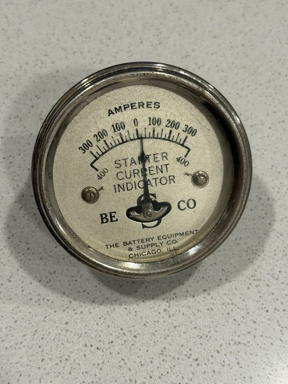 Vintage BESCO Starter Current Indicator Gauge Chicago IL Inductive Amperes Meter