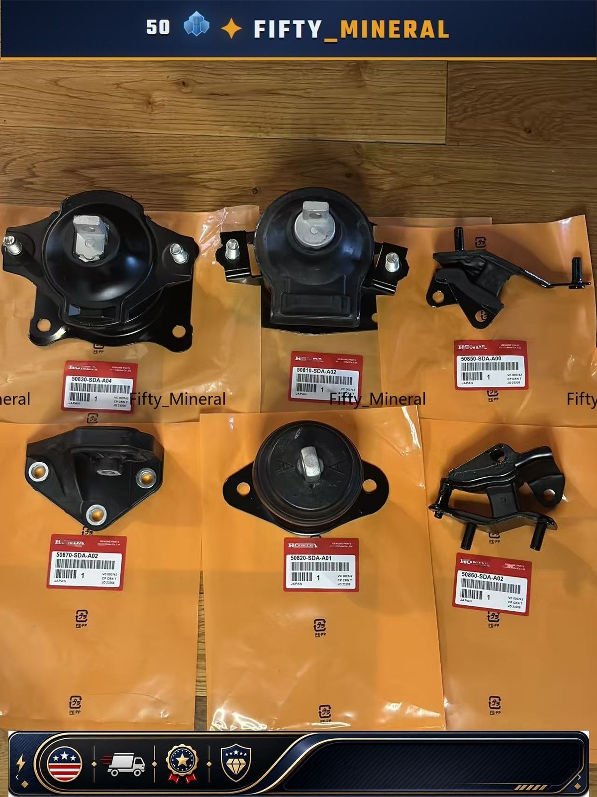 Genuine 6PC Engine Motor & Transmission Mount 03-07 Honda Accord 04-08 ACURA TSX