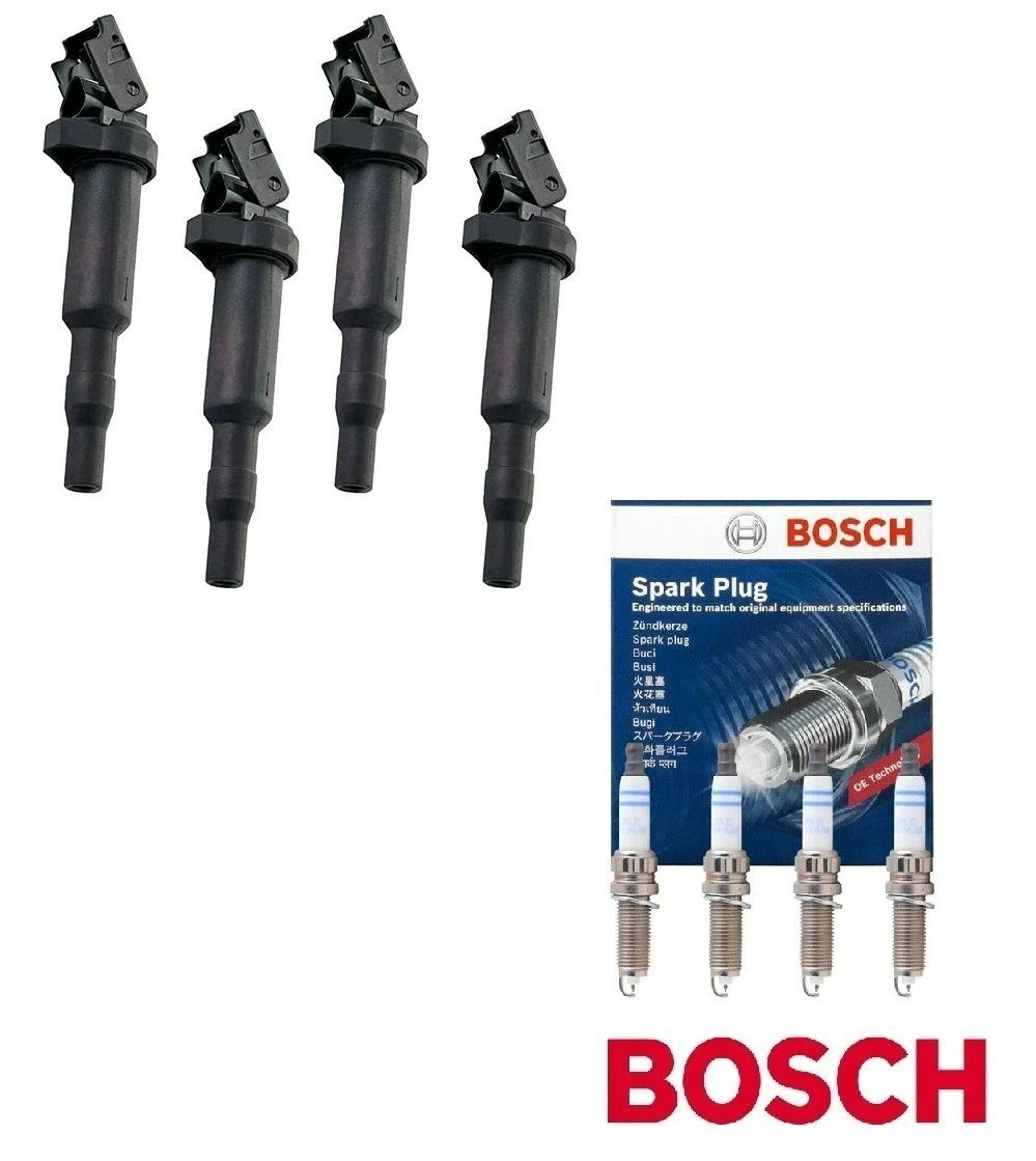 ACEON Ignition Coils +  BOSCH Double Platinum Spark Plugs Kit for Select BMW