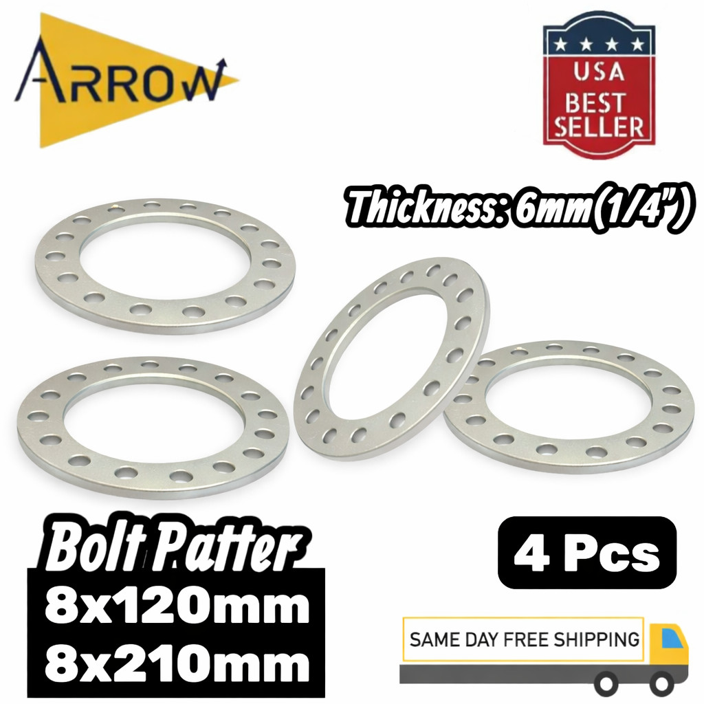 4pcs 8x210 Dually Wheel Spacers 1/4\