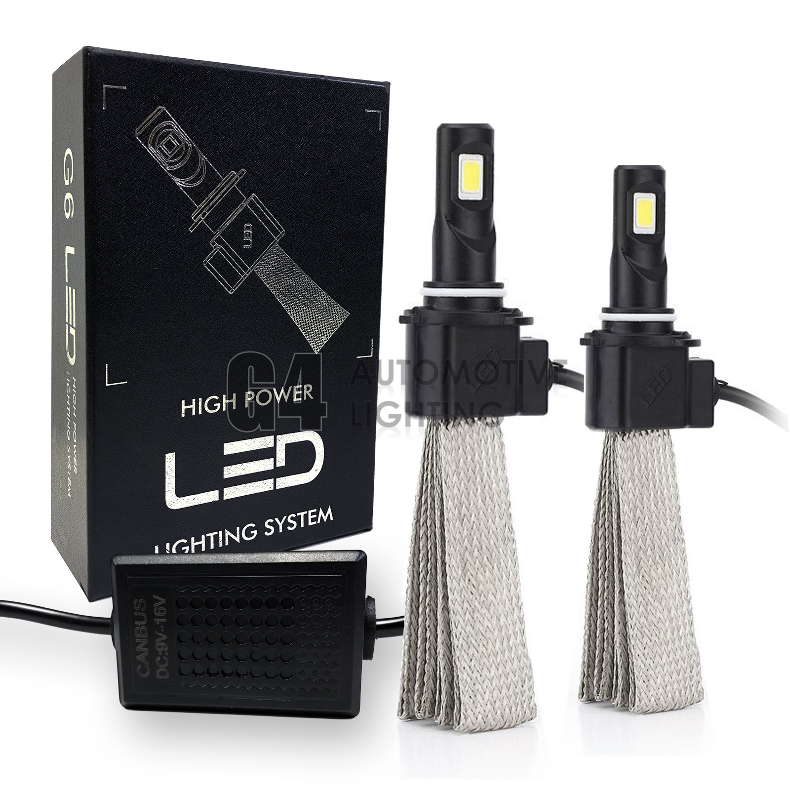 2x Fanless HB4 9006 Canbus LED Headlight Conversion Kit 6000K Super White Bulbs