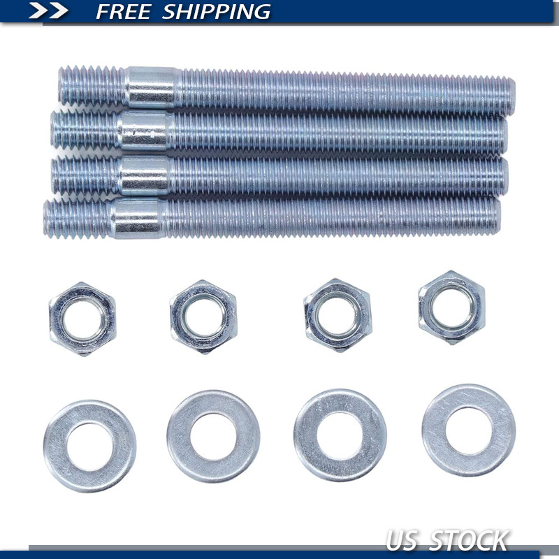 4Pcs Carburetor Studs and Spacers Kit, 3.5in Mounting Bolts 5/16in Threads 4Pcs Carburetor Studs and Spacers Kit, 3.5in Mounting Bolts 5/16in Threads