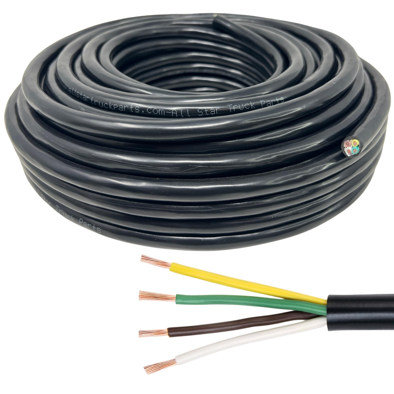 Heavy Duty 14 Gauge 4 Way Conductor Wire RV Trailer Cable Cord Insulated CCA Heavy Duty 14 Gauge 4 Way Conductor Wire RV Trailer Cable Cord Insulated CCA