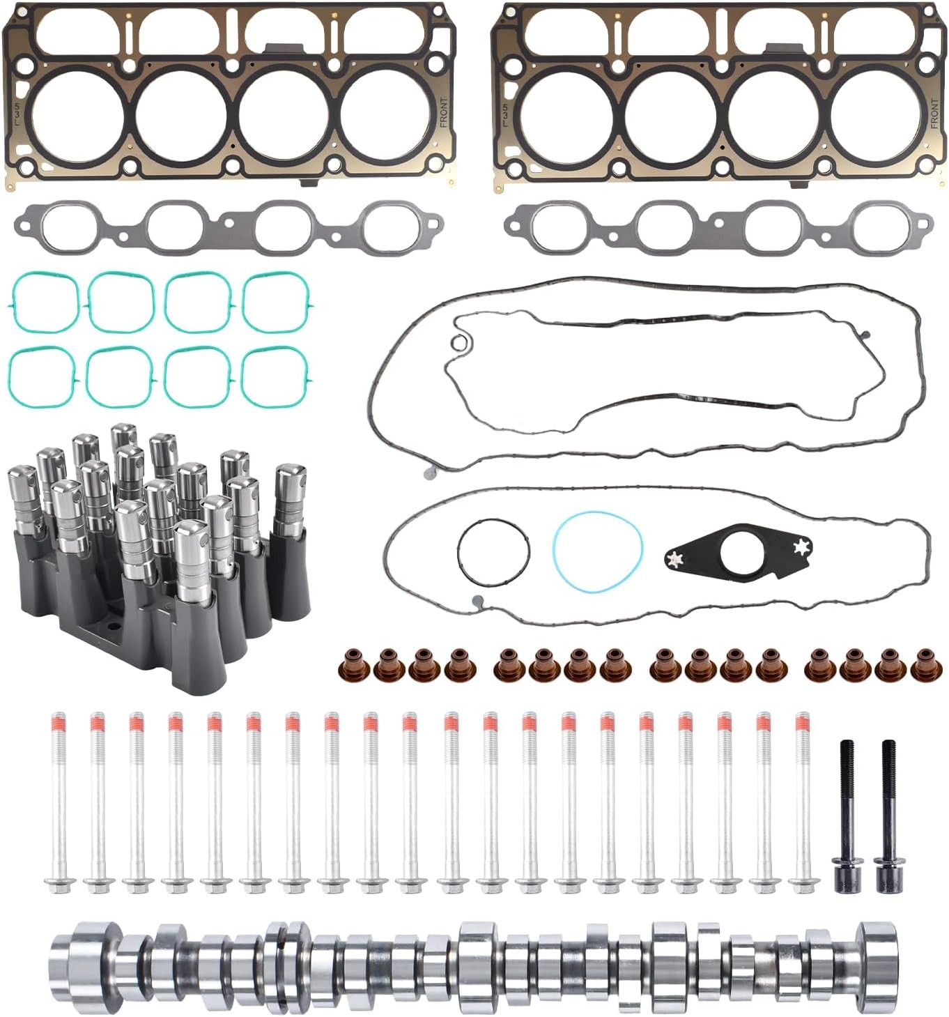 NON AFM DOD Rebuilt Camshaft Lifter Kit w/ 5.3 Head Gasket Set for 2014-2024 GM