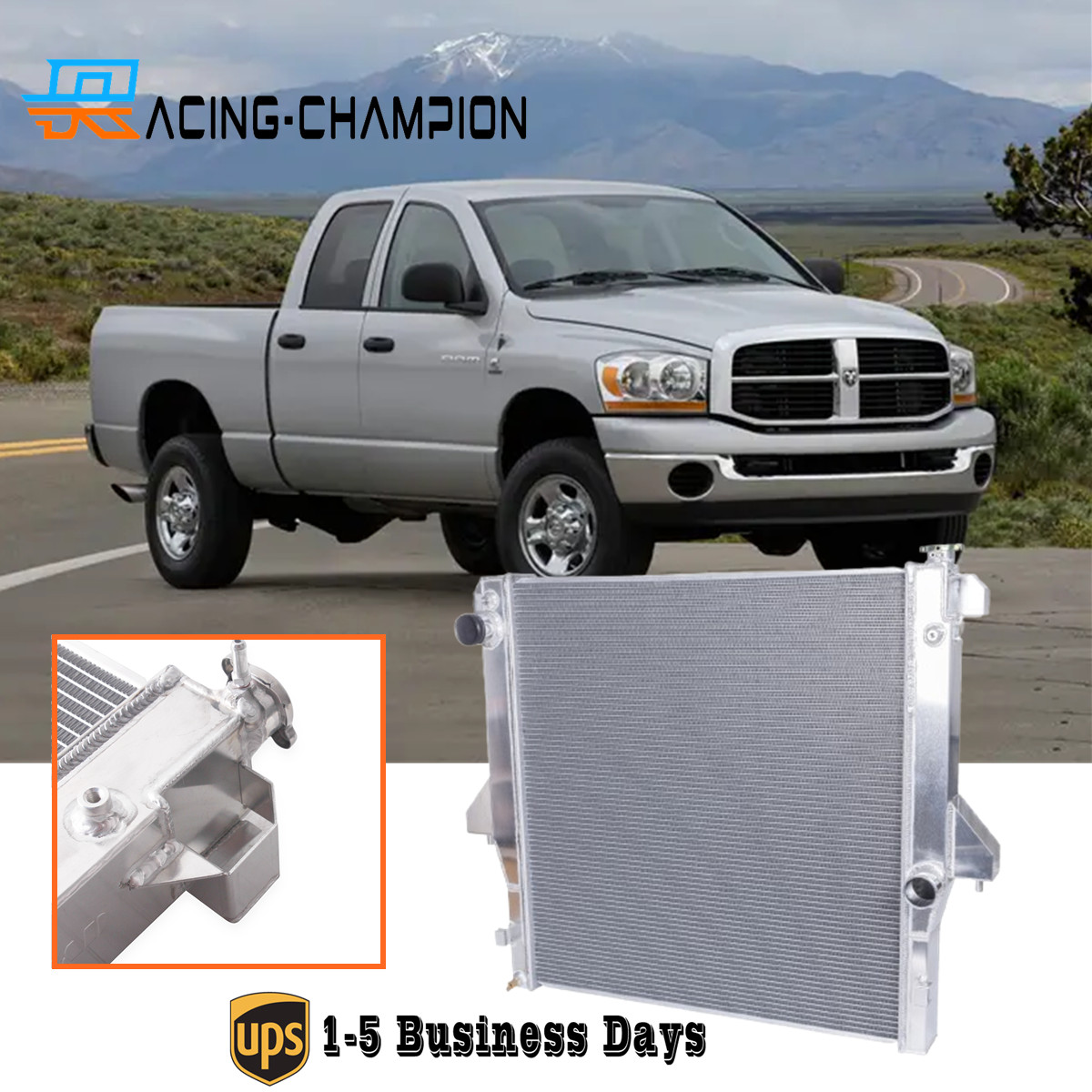 4Row Radiator For 2003-2009 Dodge Ram 2500 3500 4500 5.9L 6.7L Cummins Diesel