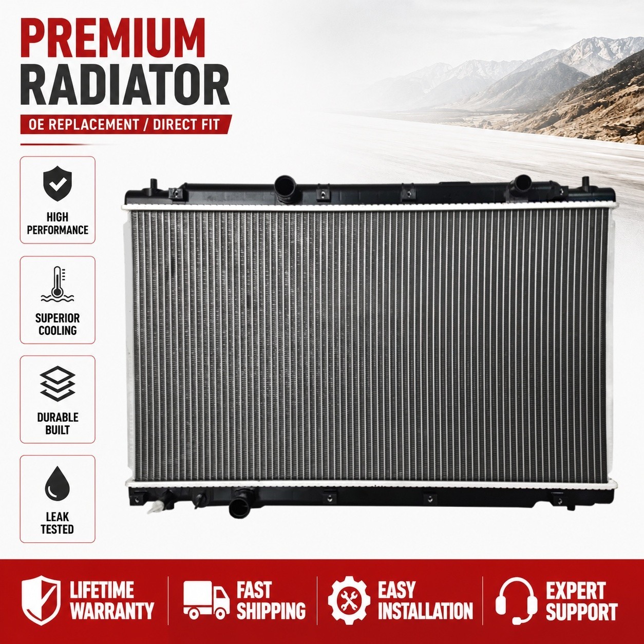 Radiator 13644 Fit 2017 2018 2019 Honda CR-V EX LX L4 2.4L Aluminum Replacement