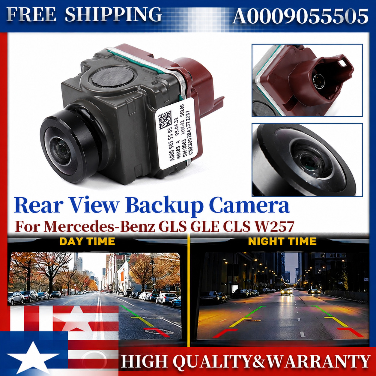 HD Night Vision 360 Camera A0009055505 For Mercedes Benz S560 S63 AMG W222