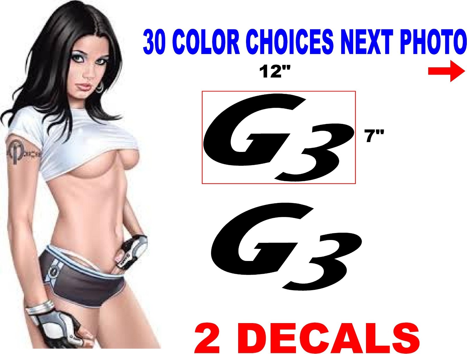 FITS G3 G 3 BOAT DECAL DECALS HULL REPLACEMENT 30 COLOR OPTIONS see how to order