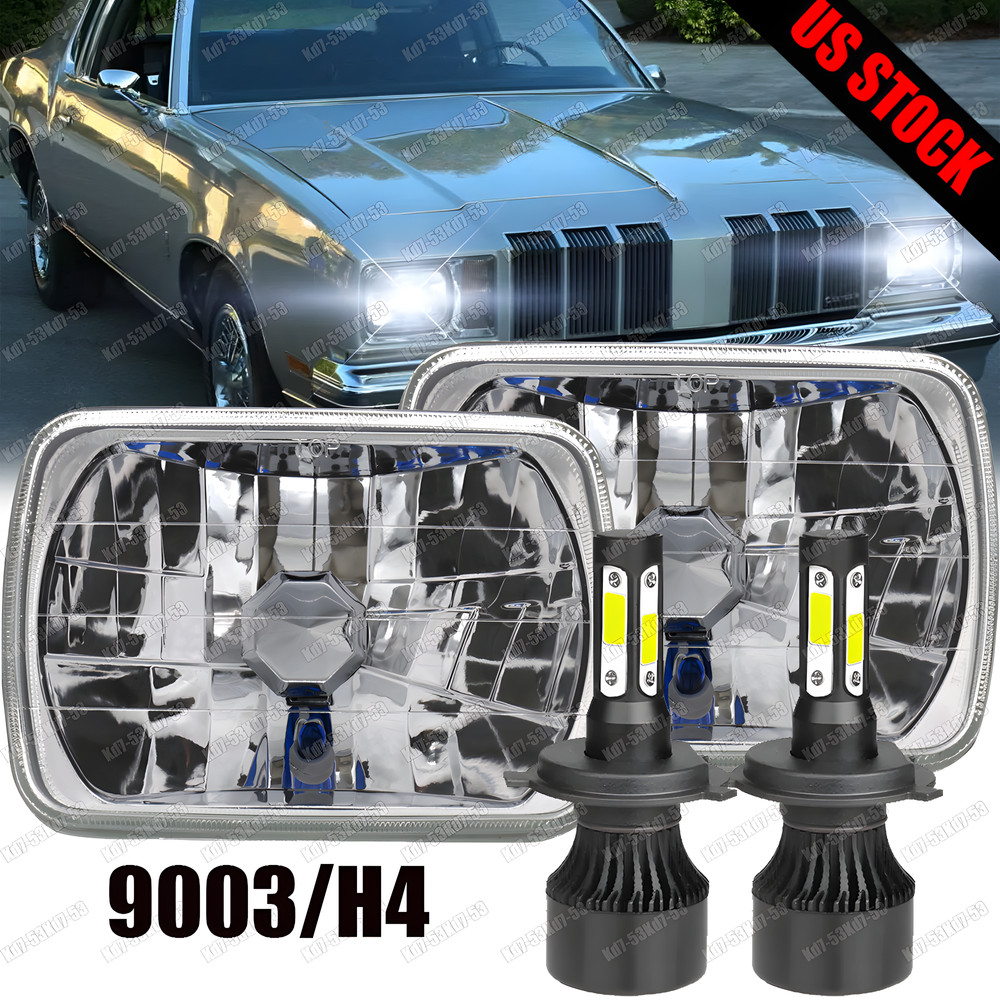 Pair 7x6 inch Square Led Headlights for Oldsmobile Cutlass Supreme 1978-1979