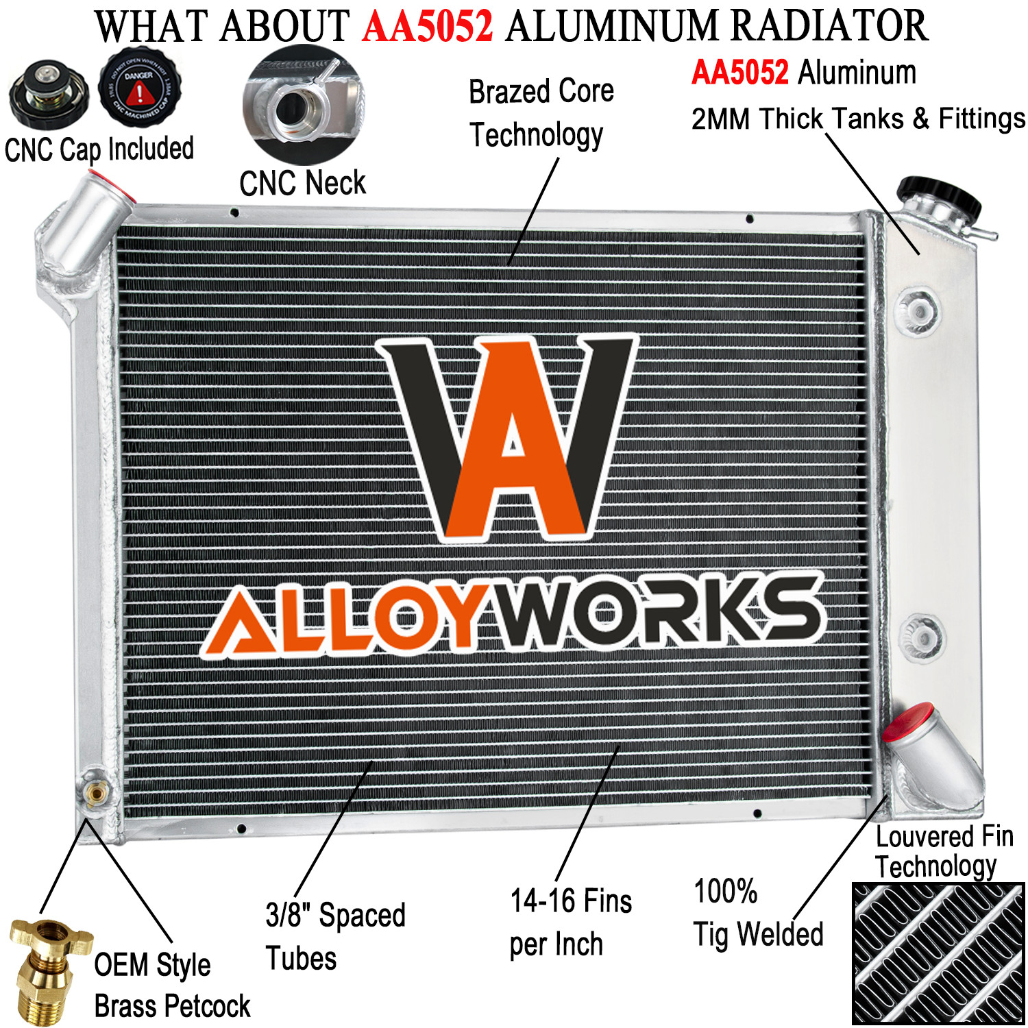 615 3 Row Aluminum Radiator For 66 1967 68 Chevy Corvette Big Block 7.0L 427 V8