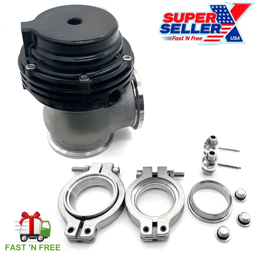 MVS 38mm External Turbo Wastegate Black - Fits Tial Springs & Flange - 22PSI USA