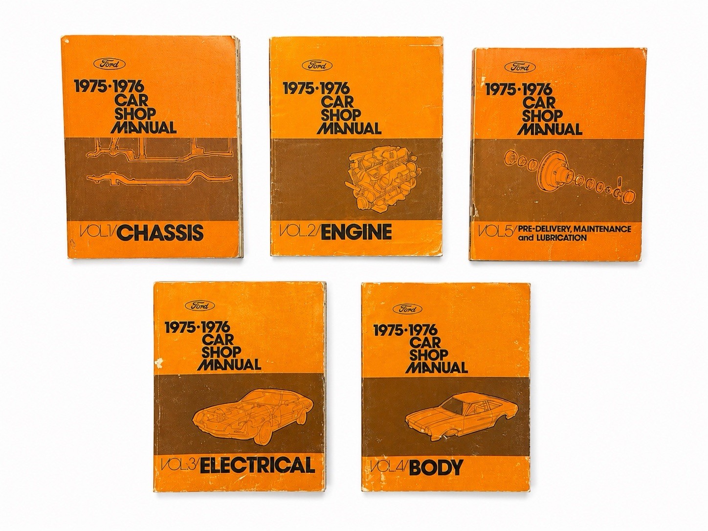 1975 1976 Ford Car Shop Manual 5 Volume Set OEM Factory Service Repair