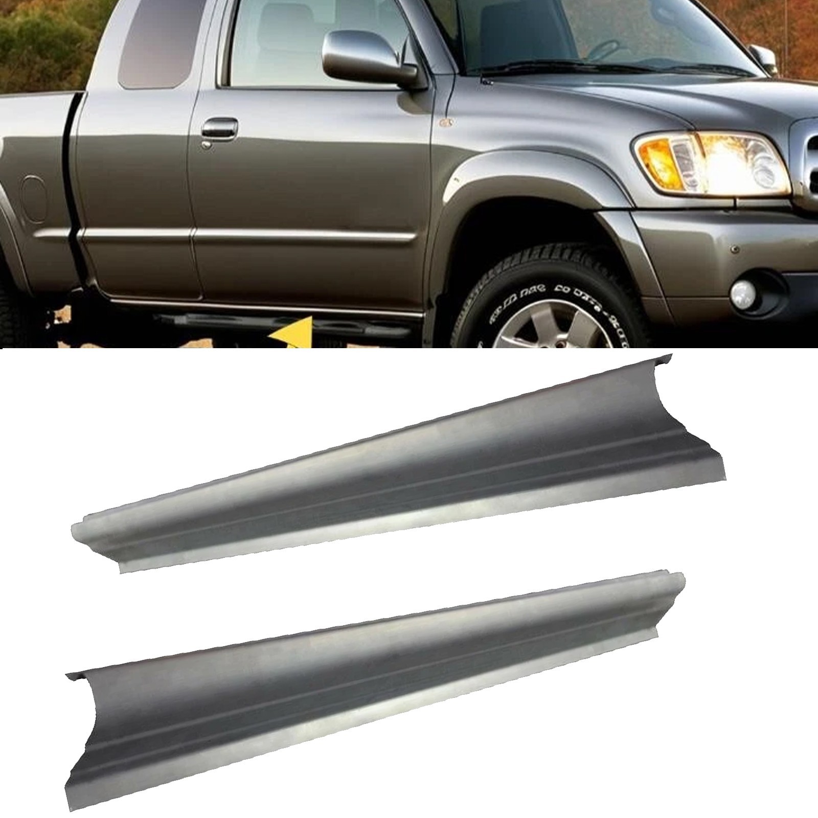 Pair Slip-on Rocker Panels for 2000-2006 Toyota Tundra Access Cab Crew Cab