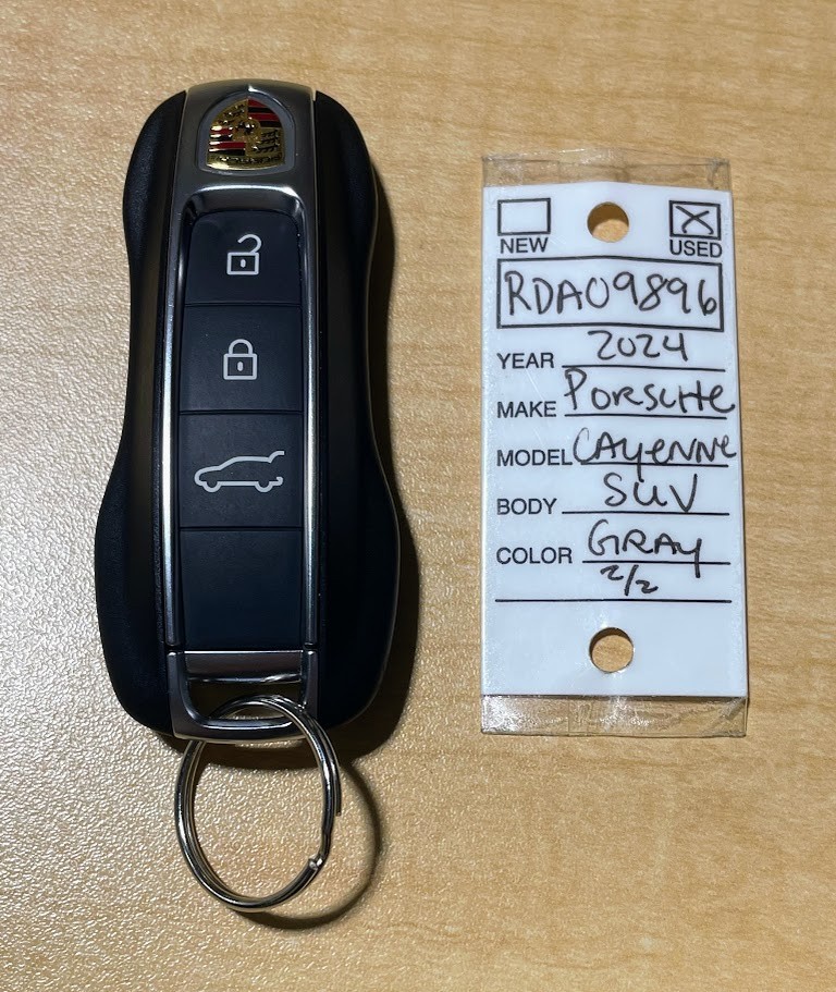 Original OEM 2024 Porsche Cayenne Key Fob + Cut Blade