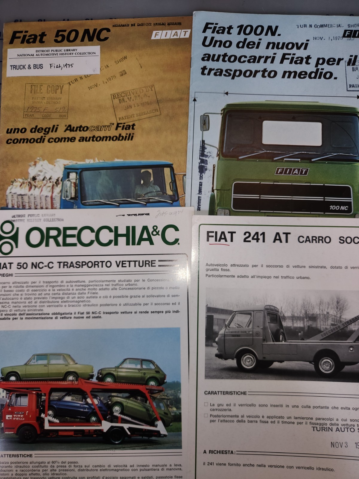 1970s Fiat Truck Brochures 50 NC 241 100N Lot of 4 1970s Fiat Truck Brochures 50 NC 241 100N Lot of 4