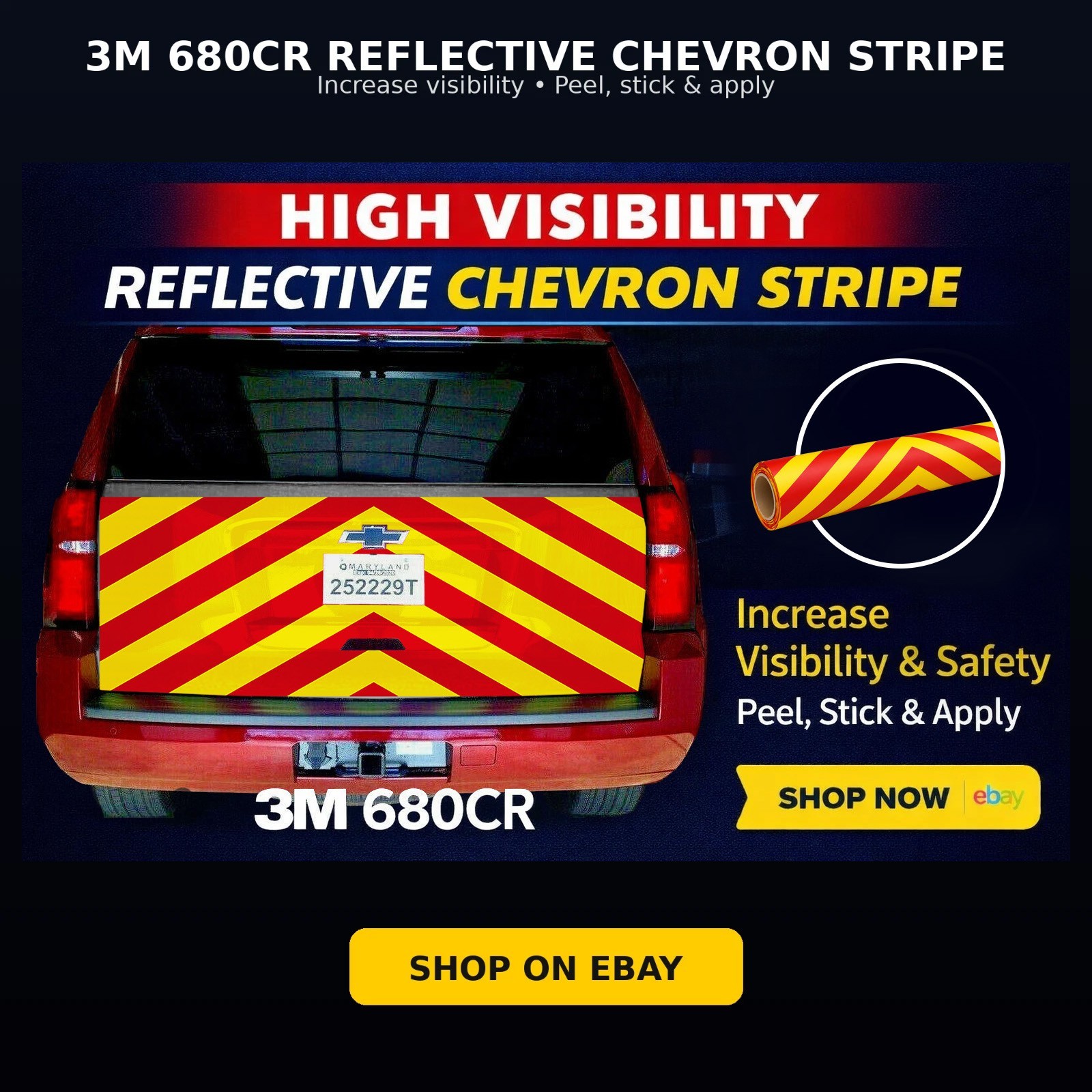 3M 680CR Reflective Chevron Decal Tape 24
