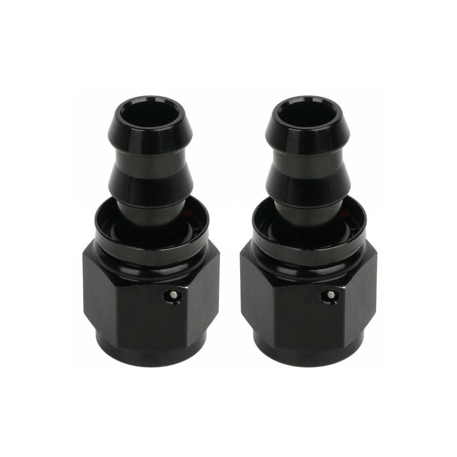 2PCS 4AN 6AN 8AN 10AN 12AN Push Lock Hose Fitting End 0 45 90 180 Degree Black