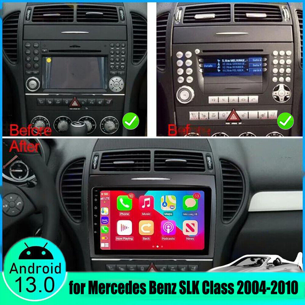 For Mercedes Benz SLK-Class 2004-2010 Android 13.0 Radio Apple CarPlay GPS Wifi