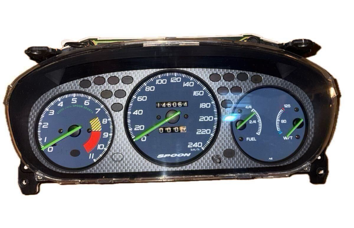 JDM HONDA Civic EK9 Spoon Speedometer Gauge Full Scale Meter Spoonsports EK4