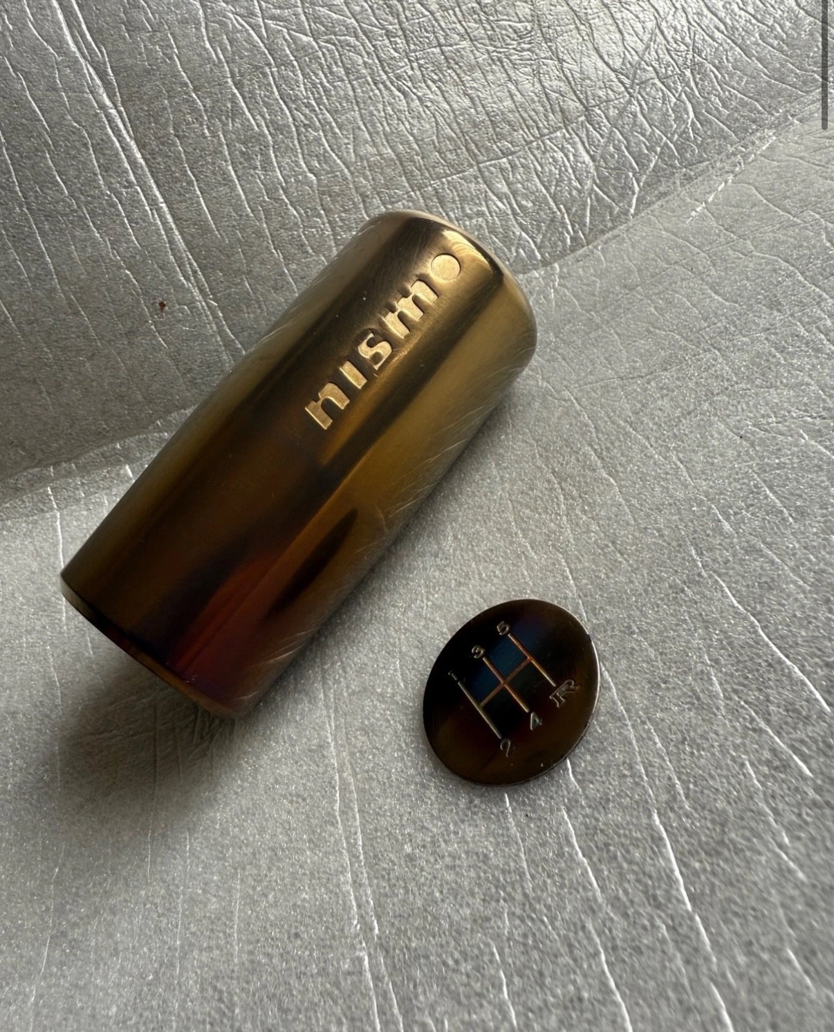 NISMO MID LOGO GOLD BURNT TITANIUM SHIFT KNOB RARE SKYLINE GTR R32 R33 S13 S14