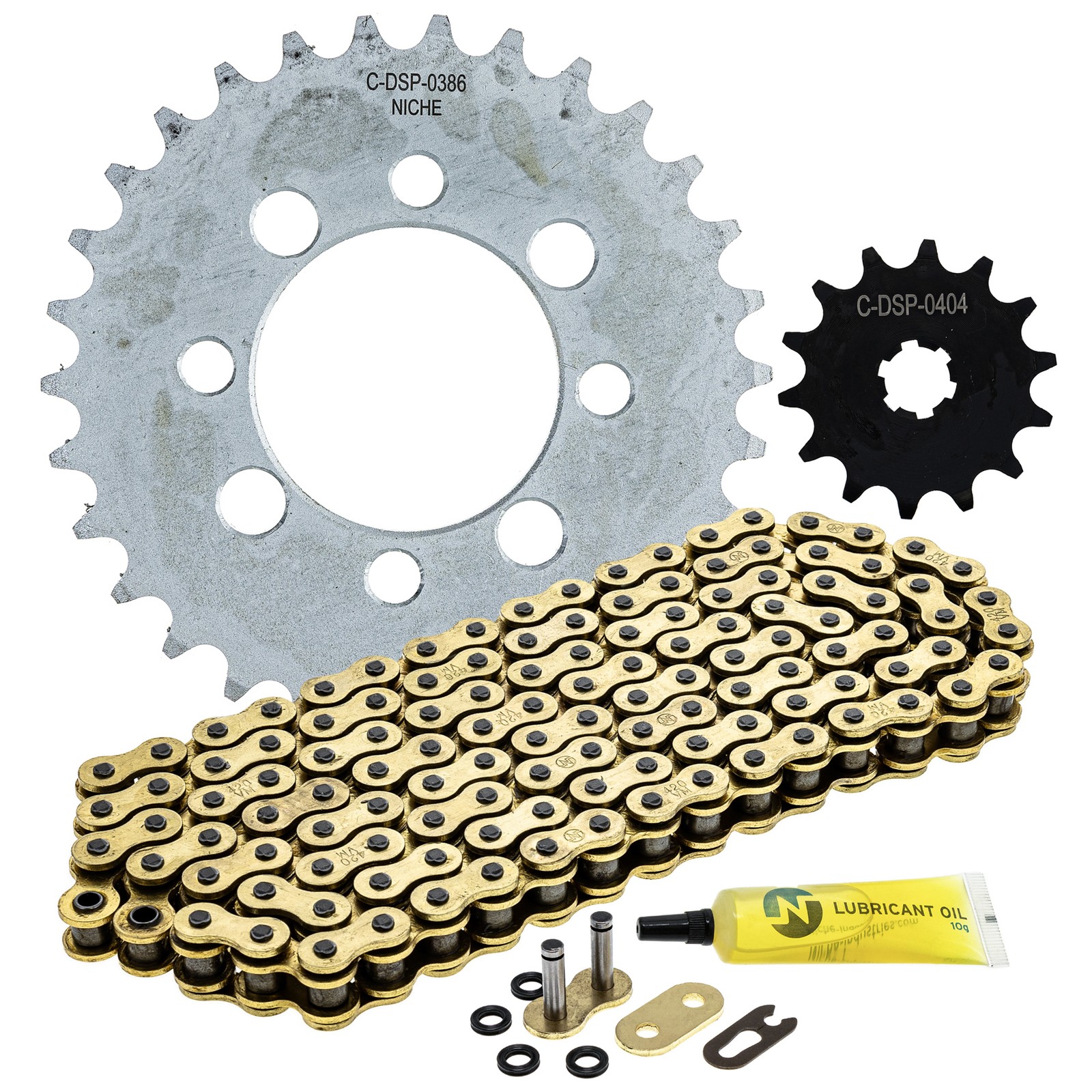 NICHE Sprocket Chain Set for Kawasaki Z125 Pro 14/30 Tooth 420 X-Ring Front Rear NICHE Sprocket Chain Set for Kawasaki Z125 Pro 14/30 Tooth 420 X-Ring Front Rear