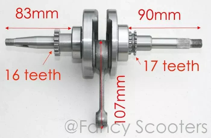 TaoTao 50cc Vetas CY50 B,GY6-50 Scooter Crankshaft For 49-100cc TaoTao 50cc Vetas CY50 B,GY6-50 Scooter Crankshaft For 49-100cc