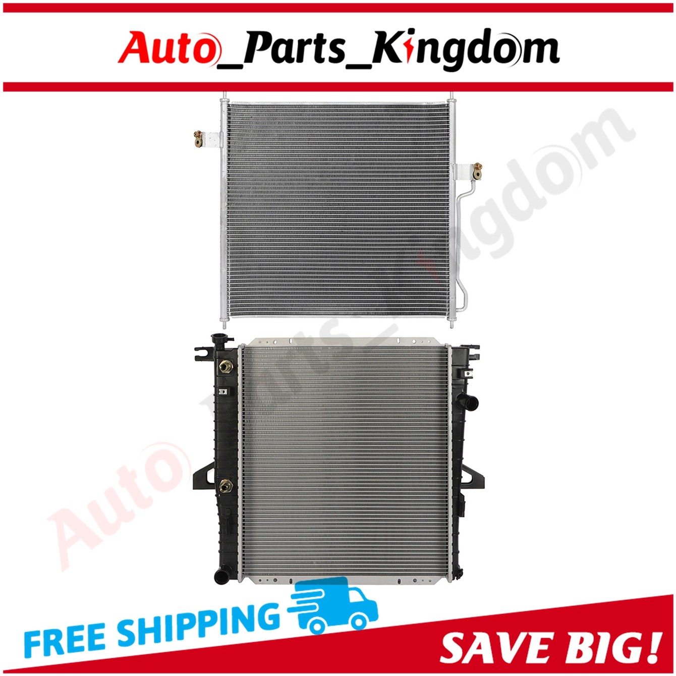 Radiator & Condenser Cooling Kit For 98-2011 Ford Explorer Ranger Mercury Radiator & Condenser Cooling Kit For 98-2011 Ford Explorer Ranger Mercury