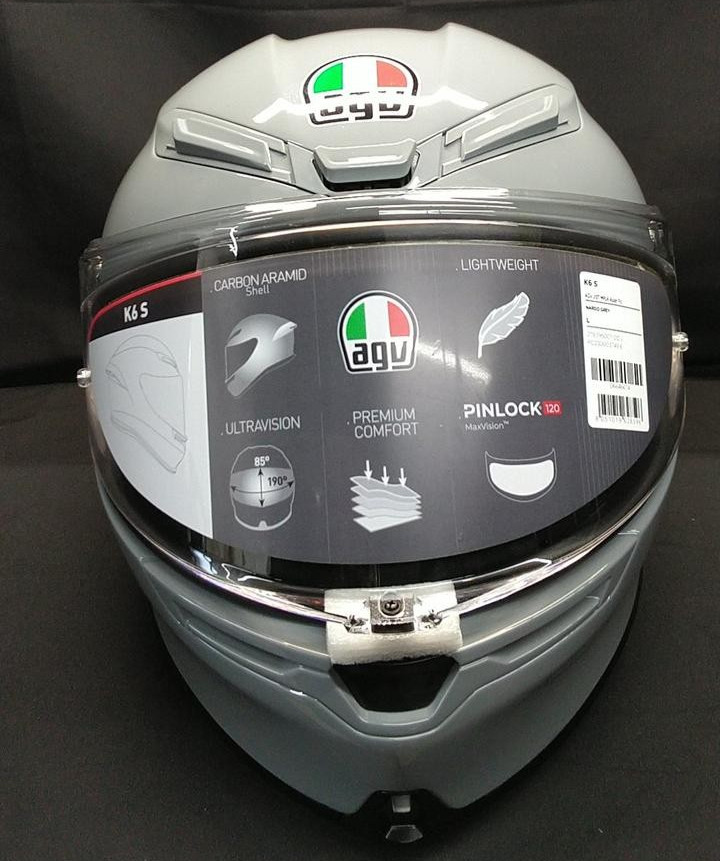 AGV K6 S Nardo Grey Asian Fit Helmet Size L Excellent w/ Box Clear Visor Manuals
