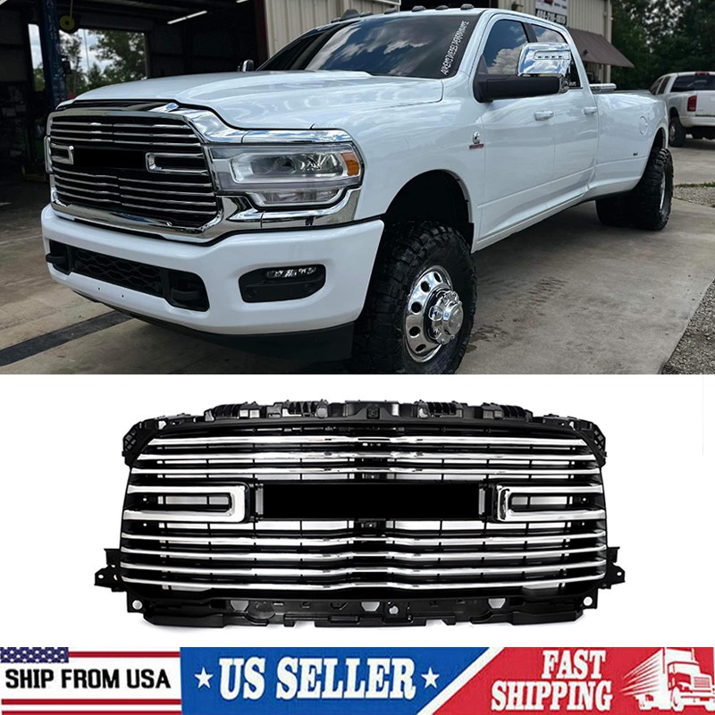 New Chrome Front Bumper Grille Grill For 2019-2024 Ram 2500 3500 4500 Laramie US