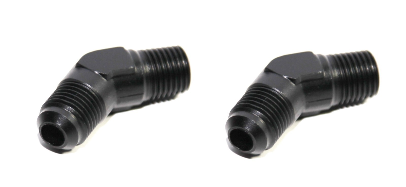 2pc For 45 Deg Flare Fuel Oil Gas Line 6AN Male to Male 1/4