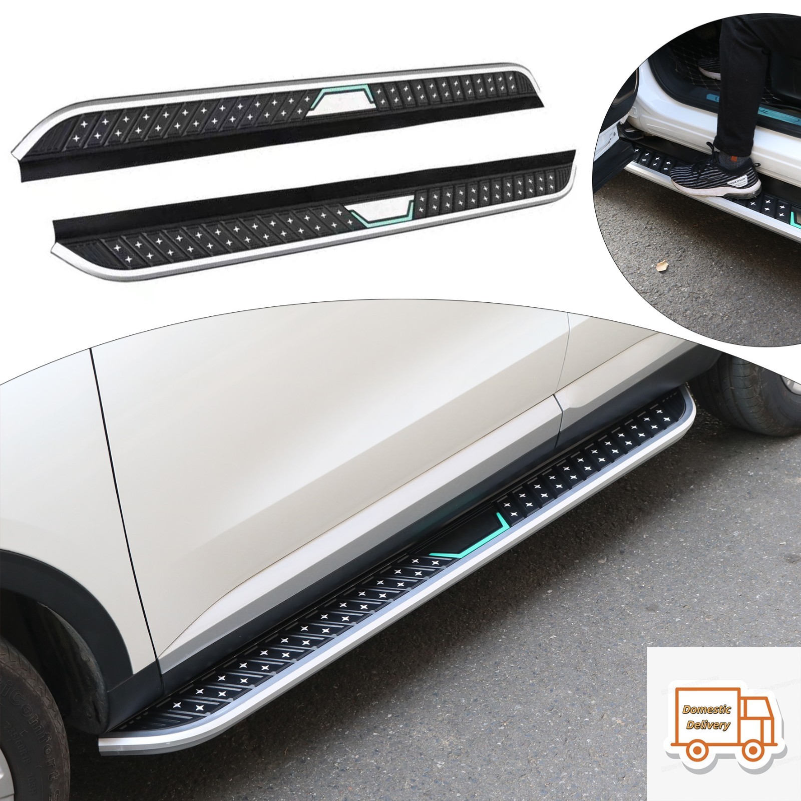 A Set Running Board Fixed Pedal Side Step Fit for Mitsubishi Outlander 2022-2026