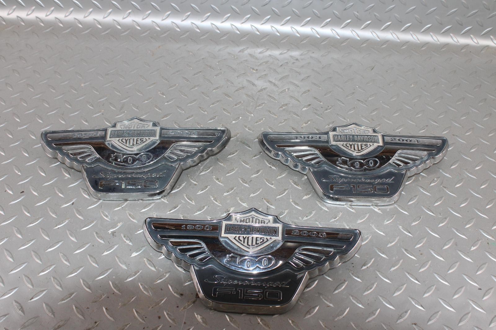 03' F150 Chrome Supercharged Fender Lid Gate Emblem Logo Set 3x OEM OE Factory 03' F150 Chrome Supercharged Fender Lid Gate Emblem Logo Set 3x OEM OE Factory