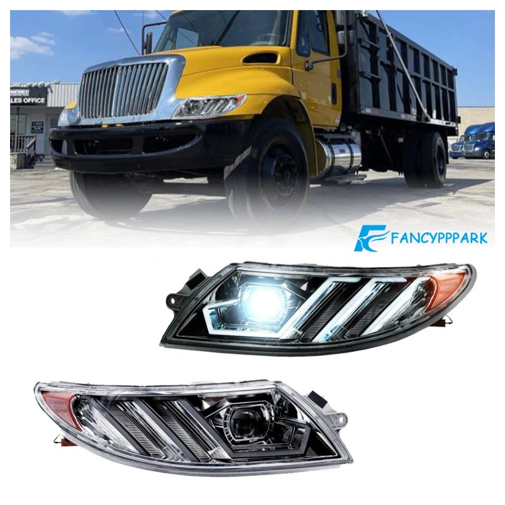For 2002-2018 International 4100 4200 4300 4400 Pair Headlight Full LED Assembly