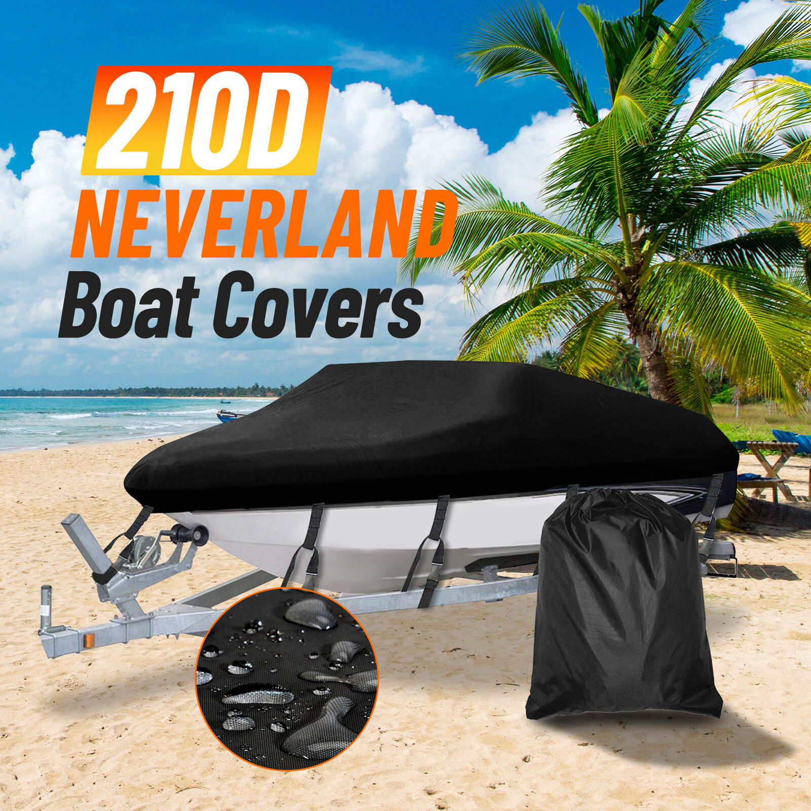 20\' 21\' 22\' Heavy Duty Boat Cover Waterproof Fits V-Hull Tri-Hull Bass Runabouts