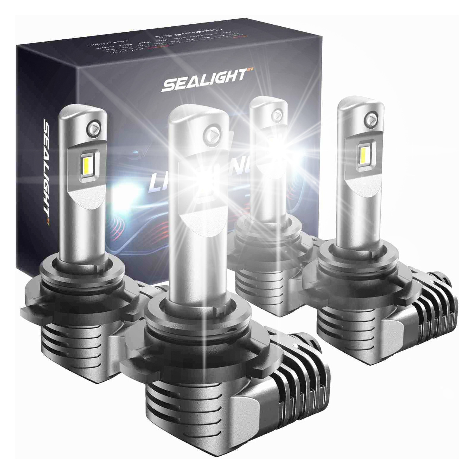 Sealight Combo 4 9005 + 9006 LED Headlight Kit Bulbs High Low Beam White 18000LM