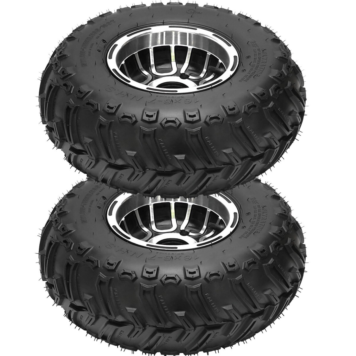 2PCS 16x8-7 Tubeless Tire Wheel Assembly 3 Lug 4 Ply ATV Quad Buggy 2PCS 16x8-7 Tubeless Tire Wheel Assembly 3 Lug 4 Ply ATV Quad Buggy