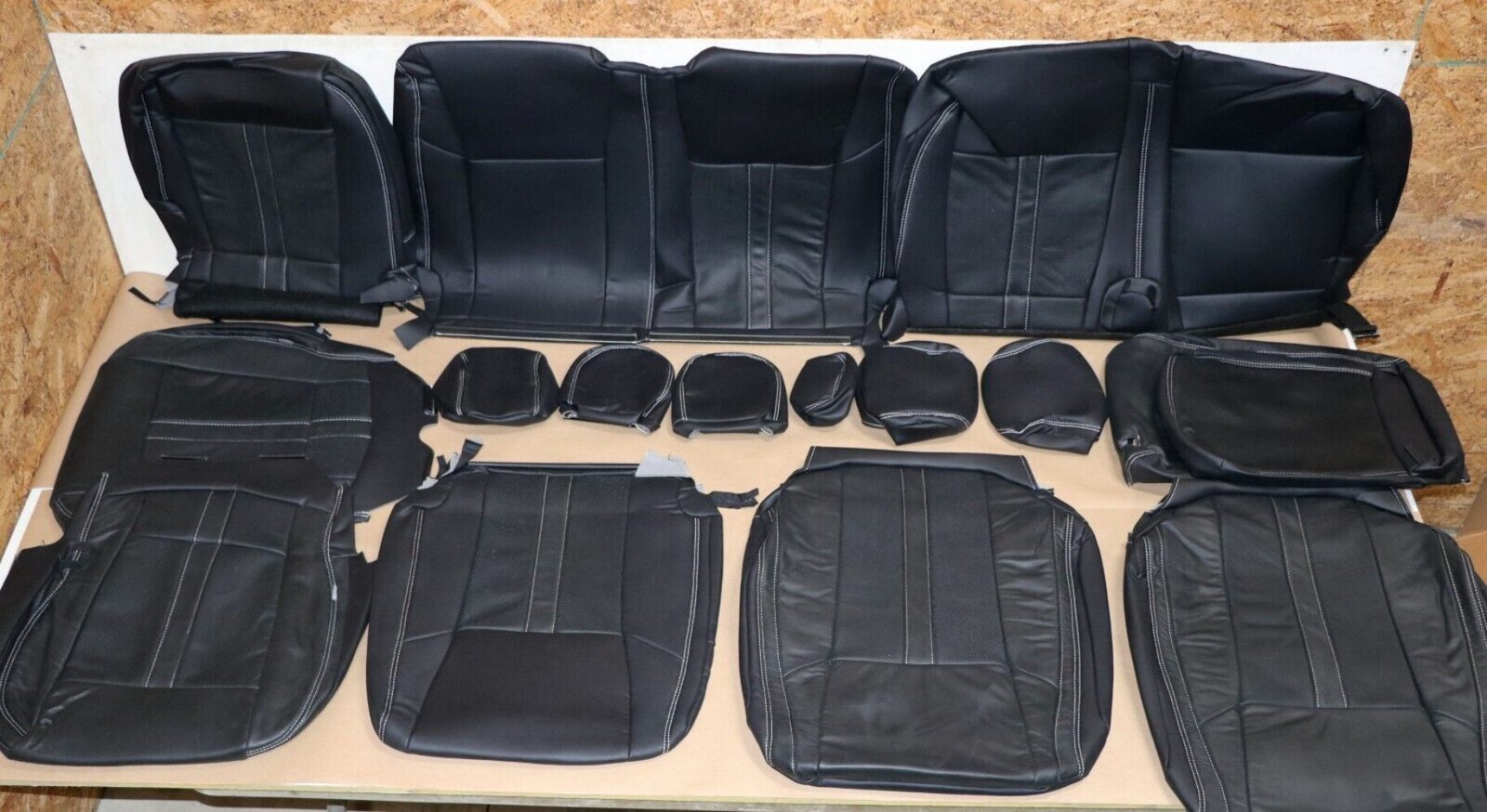 2015-20 Ford F-150 XLT SuperCrew Black Leather Seat Covers Factory Style Upgrade