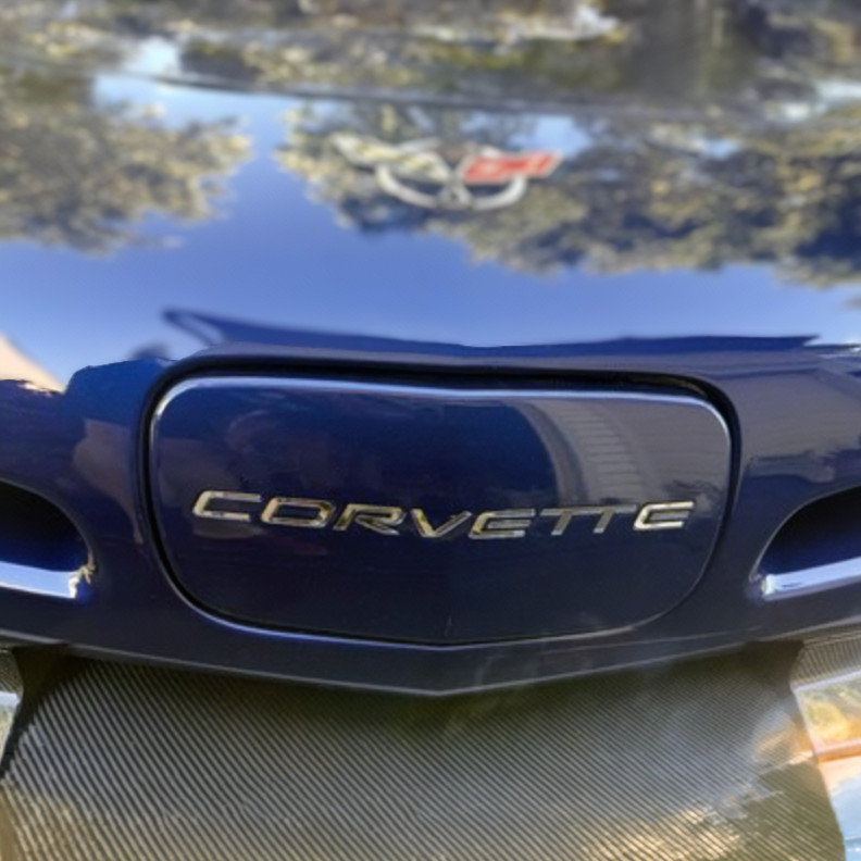 CHROME 1/16 RAISED LETTERS FOR C5 CORVETTE 97-2004 FRONT + REAR US MADE