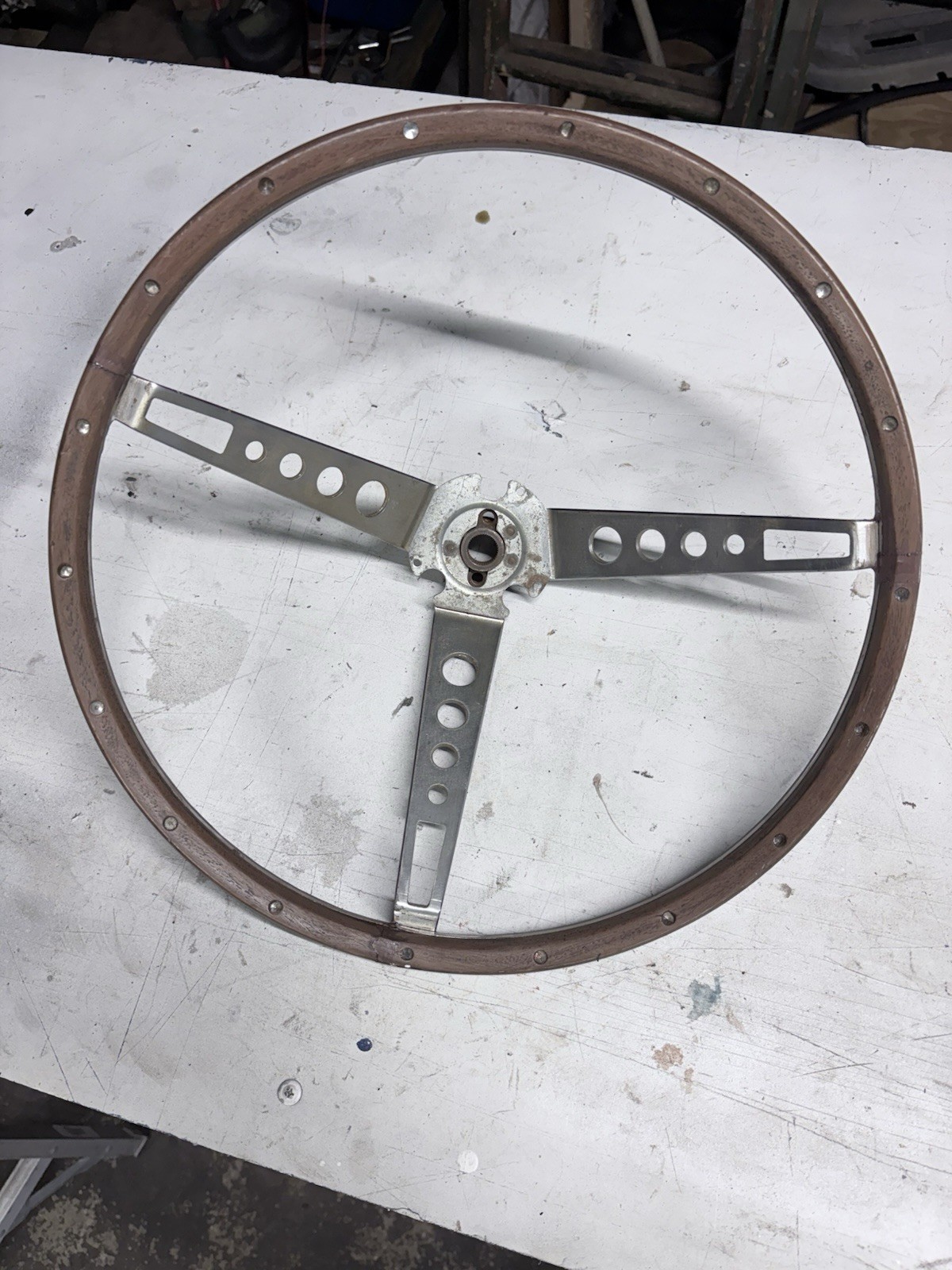 Original Ford 1965 1966 1967 Fairlane Woodgrain Deluxe Steering Wheel 